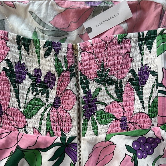 NWT Banjanan Anthropologie Women's Strapless Top Floral Spring Medium Sweetheart - Picture 9 of 10